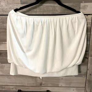 Express NWOT White Crop Top, Tie Back